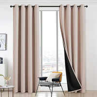 DaiRui Restaurant Couleur unie Fenêtre de maison Noir Benny 100% Rideaux occultants pour chambre