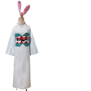 Shikigami Yamausagi Kimono Complete Set Cosplay Costume With Rabbit Ears White Polyester Female Anime Outfit - Product Image 2