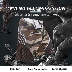 Pantalones Cortos de Compresión RISE para MMA y BJJ, sin Gi, con Logotipo Frontal, Transpirables, de Secado Rápido, Spandex/Poliéster, Ajuste Delgado, Venta al por Mayor - Product Image 2