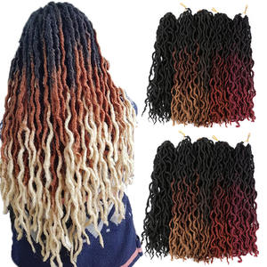 Extensions de cheveux en <span class=keywords><strong>crochet</strong></span> Goddess Faux Locs Gypsy Locs, cheveux tressés ombrés, dreadlocks bouclés, faux locks ondulés, torsades Gypsy Hair - Product Image 2