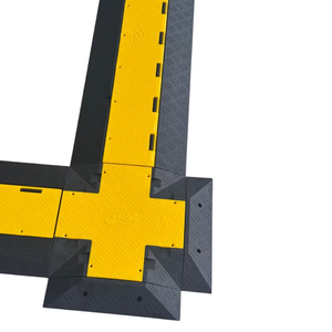 Cable Protector Yellow Black PVC Cable Cover 20mm Height Rubber Road Speed Bump Rubber Cable Protector Durable Rubber Speed Bump - Product Image 5