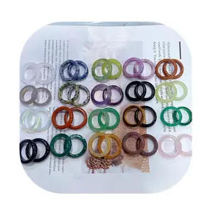 Rings New Arrivals Fashion Jewelry Crystals Healing Gemstone Circle Shaped Natur Mix Quartz Crystal Rings For Gift