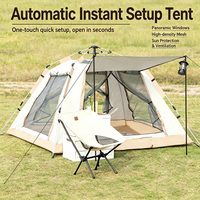 Tente de camping familiale automatique pour 3-4 personnes, double couche, imperméable, en tissu Oxford, quatre saisons, portable, grand espace, abri