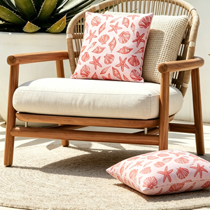 Housse de coussin décorative à imprimé étoile de mer rose, 100% polyester, housse de coussin douce pour canapé, décoration nautique et côtière - Product Image 6