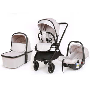 Poussette bébé pliable compacte de <span class=keywords><strong>luxe</strong></span> en alliage d'aluminium personnalisée OEM, conforme à la norme EN 1888, <span class=keywords><strong>2</strong></span> en 1 avec siège <span class=keywords><strong>auto</strong></span>, 3 en 1 avec landau pliable - Product Image 4