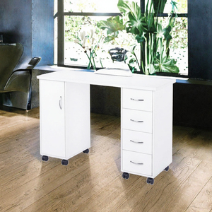 Table de Manucure en Bois Blanc Offre Spéciale, Table à Ongles avec Support pour les Mains, Mobilier de Salon de Coiffure, Design Traditionnel, Portable pour Salon de Beauté - Product Image 3