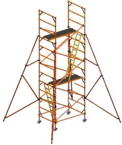 ชุดอุปกรณ์นั่งร้านไฟเบอร์กลาสแบบเคลื่อนที่ได้ ฉนวนกันความร้อนเต็มรูปแบบ สำหรับงานไฟฟ้าแรงสูง - Product Image 1