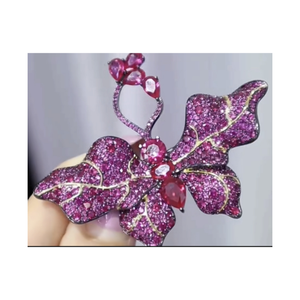 Lujo simulado rubí mariposa Micro Pave 925 Plata elegante broche joyería Zirconia cúbica boda fiesta de compromiso para Mujeres Hombres - Product Image 2