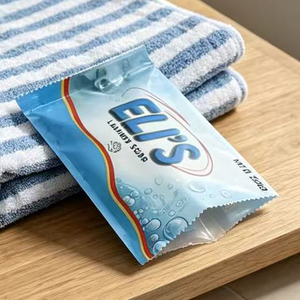 Custom Printed Pillow Style Heat Seal Bags Small Plastic <b>pouch</b> for soap Packaging with Easy Tear Notch - Product Image 3