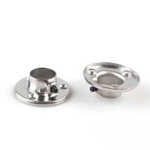 Iron Flange Seat Y027 Round Tube Base Chrome Plated Wall Mount <b>Wardrobe</b> <b>Hardware</b> - Product Image 1
