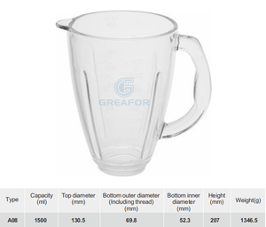 Tapa de <span class=keywords><strong>Vidrio</strong></span> <span class=keywords><strong>Universal</strong></span> Resistente a Arañazos para Licuadoras de Alta Velocidad A08 - Product Image 3