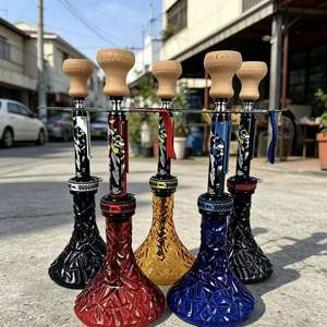 ชุดบารากุโลหะพร้อมฐานแก้ว ชุดสูบบารากุแบบพกพา หลายสี สำหรับใช้ในเลานจ์บาร์ - Product Image 3