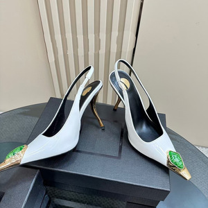 Nouvelles sandales à talons hauts en cuir à bout pointu, style français, ornées de pierres précieuses, design élégant et ultra-luxe - Product Image 6