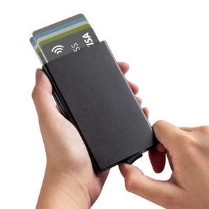 TILONSTAR TVC102 Fashion Aluminum Box Double Boxes Bank <b>Cards</b> <b>Card</b> Holder RFID Blocking Pop up Wallet - Product Image 4