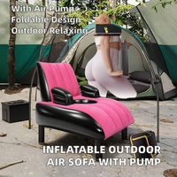 Fauteuils et canapés gonflables de loisirs pour le camping en plein air en Chine, canapé-lit gonflable en forme de S avec pompe