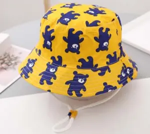 Sun Protection Hat For Kids Toddler Boys Girls Wide Brim Summer Play Hat Cotton Canvas Baby Bucket Hat With Chin Strap