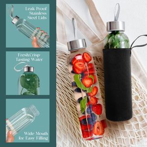 Bouteille d'eau en verre personnalisée avec logo par sublimation, capacité de 10 oz à 34 oz, sans BPA, écologique, anti-fuite, compatible micro-ondes et lave-vaisselle - Product Image 6
