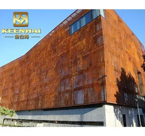 Conten AISI认证的Corten钢立面装饰墙板覆层涂层和穿孔切割焊接建筑