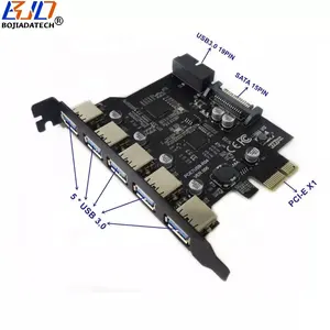 15ピンSATA電源ポートを備えたPCI-E PCIE1X拡張ライザーカードへの5Gbps 5 USB 3.0タイプAコネクタ