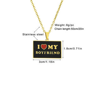 Colliers pendentifs en acier inoxydable <span class=keywords><strong>à</strong></span> la mode pour la Saint-Valentin, avec inscription « Je t'aime » pour papa, <span class=keywords><strong>maman</strong></span>, émo, petit ami, petite amie, vente en gros - Product Image 3