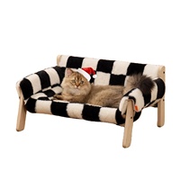 Lit suspendu pour animaux de compagnie en fourrure, design rayé en laine, pour chien ou chat, type hamac ou niche suspendue
