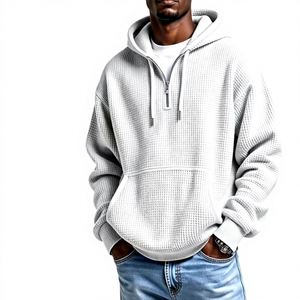 Felpa con Cappuccio Autunno/Inverno da Uomo, Versatile e Trendy, Pullover con Stampa 3D, Manica Lunga, Texture Waffle, Zip Frontale, Hua Mian - Product Image 1