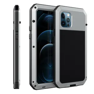 Luxury Doom Armor Heavy Duty 360 Full Protect Metal Aluminum Phone Case for iPhone 12 Shockproof Cover