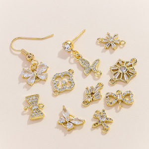 Breloques Papillon Nantong en Cuivre Plaqué Or avec Micro Zircon, Accessoires de Bijoux DIY Unisexe - Product Image 3