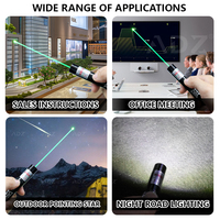 ADZ Professional High-Power USB Charge Pointeur laser vert Lampe de poche Lumières de scène