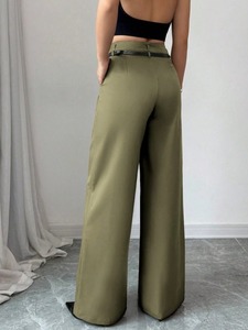 Pantaloni a Vita Alta per <span class=keywords><strong>Donna</strong></span>, Casual, Gamba Larga, con Tasche, per Ufficio - Product Image 4