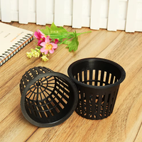 Pot en filet hydroponique biodégradable durable et écologique noir de 3 pouces, pot en maille plastique pour culture en eau profonde, pépinière, orchidée, fleur