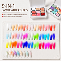 Palette de gel solide 9 couleurs pour ongles, avec logo personnalisé, aimant liquide français, pour peinture ombrée, vernis à ongles UV, DIY, pour ongles à sculpture rapide en forme de pétale