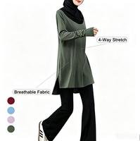RNLYEE Modest Sportswear Factory Nouvelle Collection Luxe Tunique et Joggers de Sport Ethniques Turcs Arabes de Dubaï pour Femme, Vêtements Modestes de Créateur