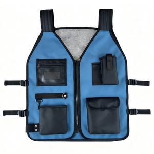 Chaleco de trabajo de tela Oxford azul con 11 bolsillos, almacenamiento de herramientas de alta resistencia para uso industrial, tamaño 66x51, parte B003 - Product Image 1
