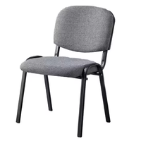 Chaises empilables bon marché pour salle de conférence, vente en gros, meubles de bureau, chaises de réunion, chaises de visiteurs en tissu gris