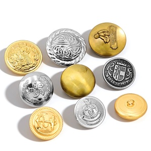 Botones Redondos de Metal con Logotipo Grabado en Oro y Plata, Estilo Clásico para Traje, Blazer y Chaqueta de Esmoquin - Product Image 1