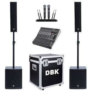 Altavoz de Columna DBK de 10x3.5 Pulgadas con Subwoofer Activo de 15 Pulgadas, Sistema de Altavoces PA, Equipo de Sonido <span class=keywords><strong>DJ</strong></span> para Iglesia, Eventos y Fiestas - Product Image 5