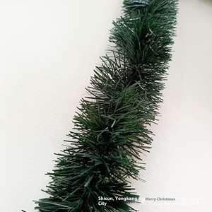 Vòng hoa trang trí Giáng sinh Guaiguo <span class=keywords><strong>Model</strong></span> 0005 màu xanh đậm, chất liệu PVC, kiểu dây kim tuyến - Product Image 4