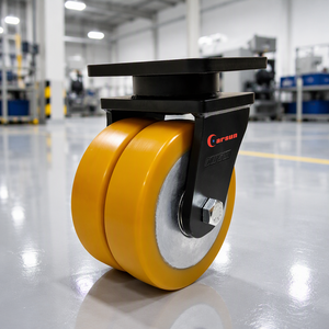 Roue pivotante ultra résistante de 8 pouces (200 mm) avec noyau en acier et roulement à billes, roue pleine en polyuréthane, double pivotement, pour AGV, sans entretien - Product Image 1