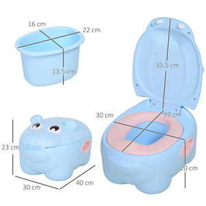 HOMCOM-Orinal Antideslizante para Bebés, Orinal para Bebés de 6 a 48 Meses, Color Azul (40x30x23cm) - Product Image 3