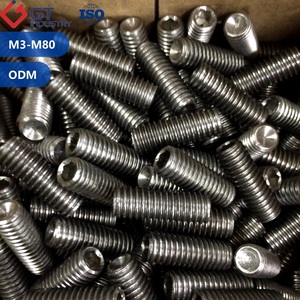 Titanyum Alaşımlı Çelik TA1 TA2 TC4 Allen Vidalı Takoz Vida DIN ISO ASME Köpek/Konik/Kupa/Düz Uçlu Başlı Altıgen Soket Vidalı Takoz Vida Seti - Product Image 4