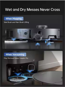 Dreame X50 Pro Robot Thông Minh Máy Hút Bụi 120 + Tránh Chướng Ngại Ngại Tự Động Tự Lau Làm Sạch Sàn Nhà Làm Sạch Ướt/Khô Lau - Product Image 3