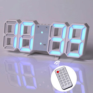 Horloge 3d Horloge numérique Led Horloge murale stéréo de salon Horloge électronique Horloge murale 3d Réveil - Product Image 4