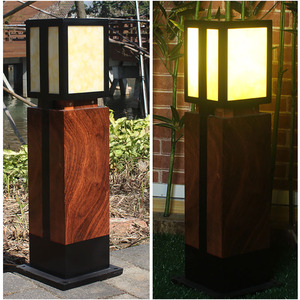 Lámpara Solar de Jardín con Aspecto de Madera, LED, para Exteriores, con Panel Solar Monocristalino, Independiente, Fácil de Instalar, 3 Años de Garantía - Product Image 2