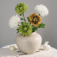 Vente en gros usine – Chrysanthème artificiel à tige unique, grande fleur, toucher réel, fleur en PU pour arrangements floraux de mariage et de maison