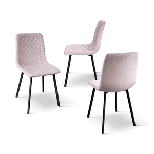 Arianna <b>Chair</b> Set Of <b>4</b> Pink Velvet Metal Legs Indoor <b>Dining</b> <b>Chairs</b> - Product Image 2