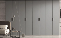 Armoire de chambre autoportante pliable YK au design moderne et luxueux avec portes vitrées, rangement gain de place pour une maison élégante et bien organisée
