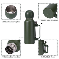 Thermos à yerba mate personnalisé de 1300 ml, flacons isothermes à thé, en acier inoxydable, bouteille d'eau chaude isolée avec logo laser