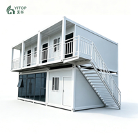 Maisonnette préfabriquée en acier à deux étages, démontable, en kit, avec cuisine et salle de bain, design moderne, fabriquée en Chine