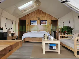 Carpa <span class=keywords><strong>de</strong></span> Camping <span class=keywords><strong>de</strong></span> Lujo Estilo Safari <span class=keywords><strong>con</strong></span> Poste <span class=keywords><strong>de</strong></span> Acero, Casa <span class=keywords><strong>de</strong></span> <span class=keywords><strong>Campaña</strong></span> para Glamping al Aire Libre - Product Image 6